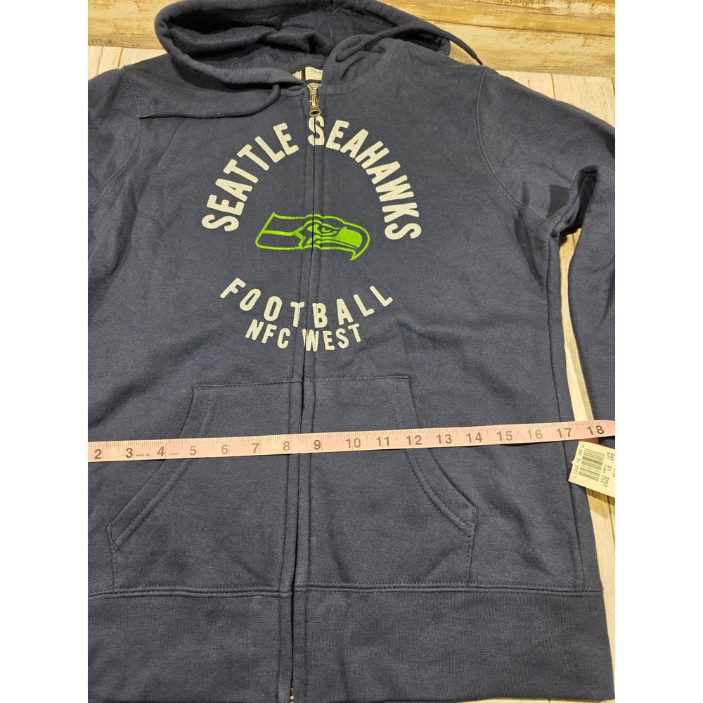 NFL Team Apparel Seattle Seahawks Womens Navy Blue Full Zip Hoodie Small NWT - Picture 5 of 10